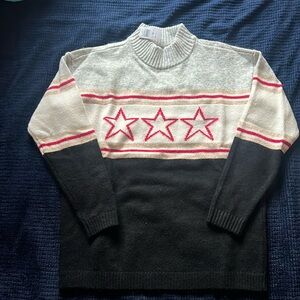 Women’s L&G Star Stripe Mock Neck Sweater - XS